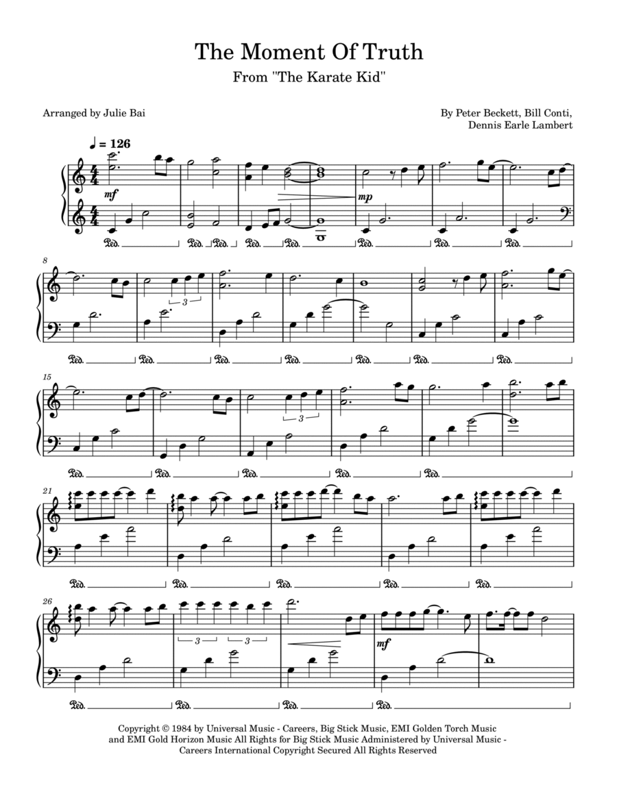 The Moment Of Truth Piano Solo scores gallery preview page 1