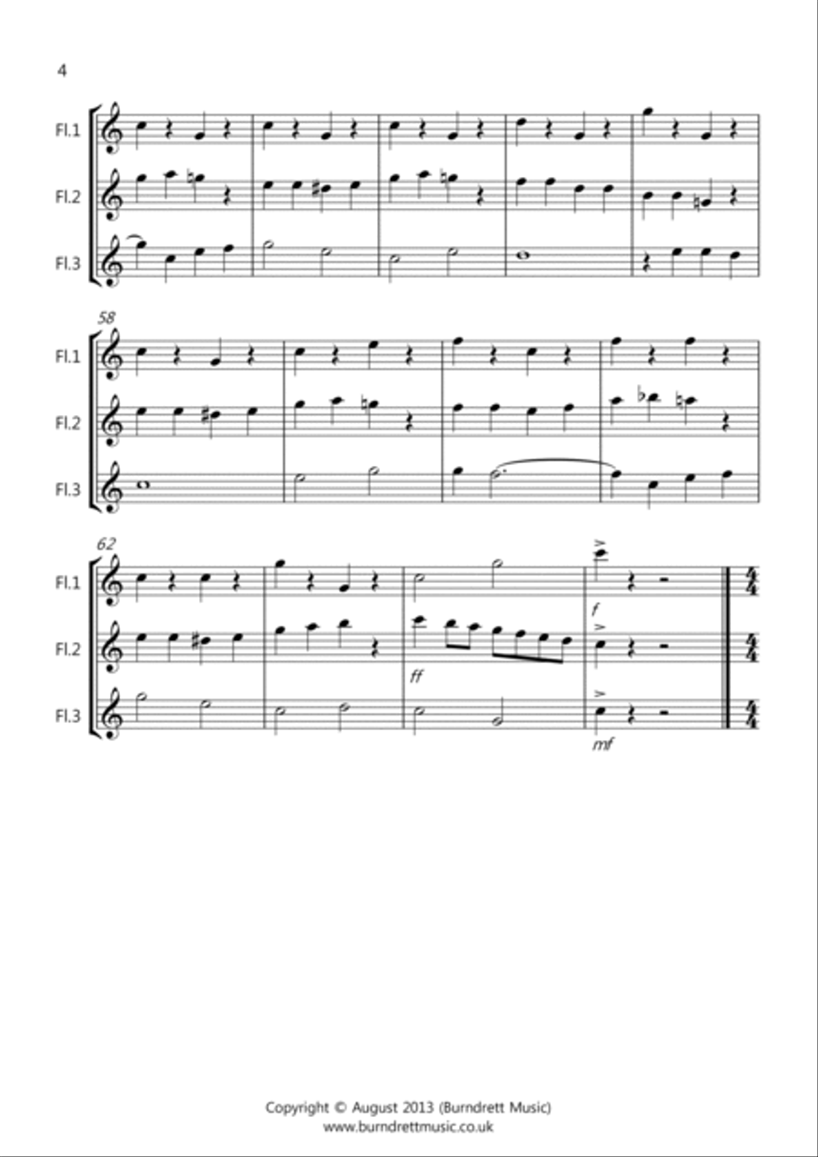 8 Easy Trios, for Flute Woodwind Trio scores gallery preview page 4