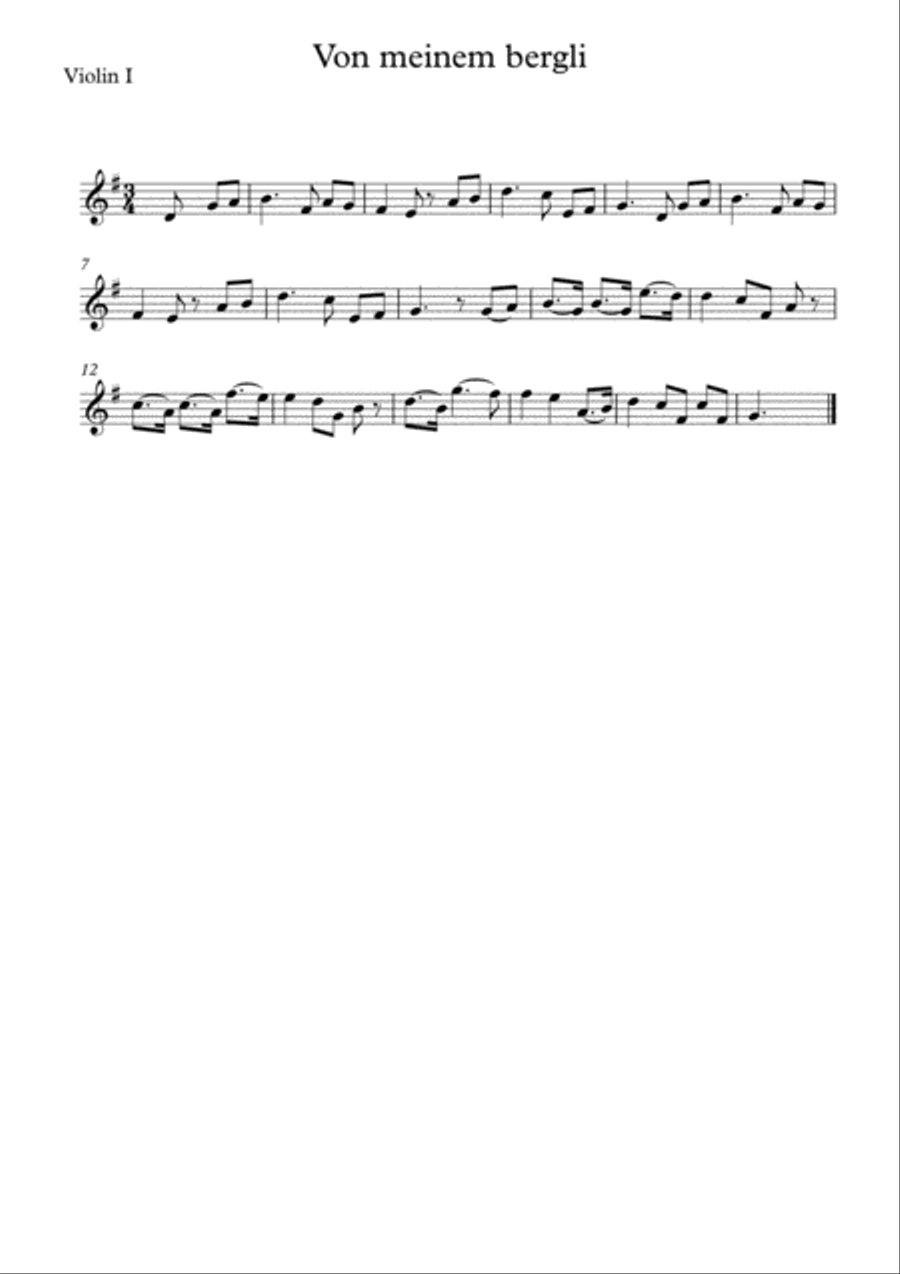 Von meinem Bergli (From these dear mountains) - Swiss folksong Small Ensemble scores gallery preview page 2