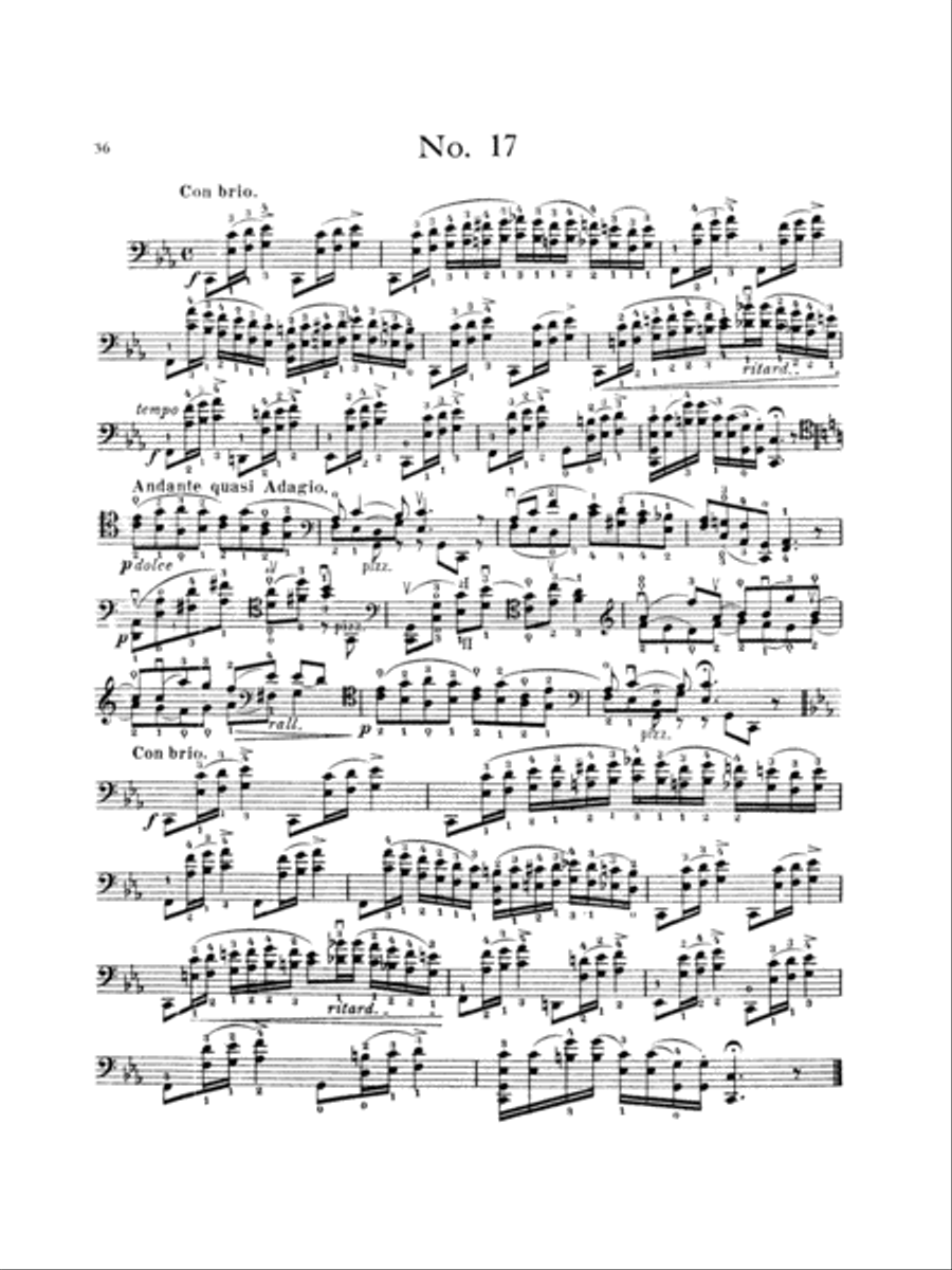 Popper: High School of Cello Playing, Op. 73 (40 Etudes) Part scores gallery preview page 1