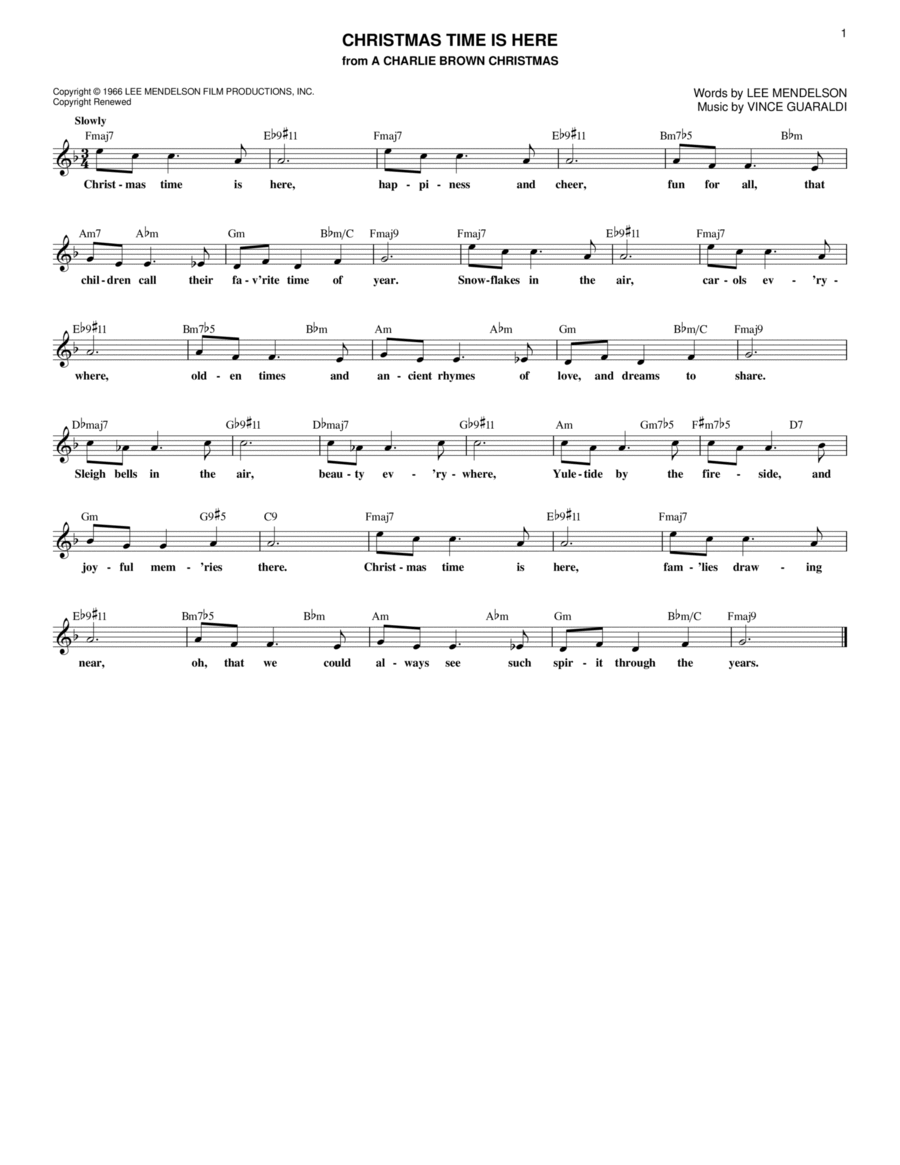Christmas Time Is Here Christmas Time Is Here Piano scores gallery preview page 1