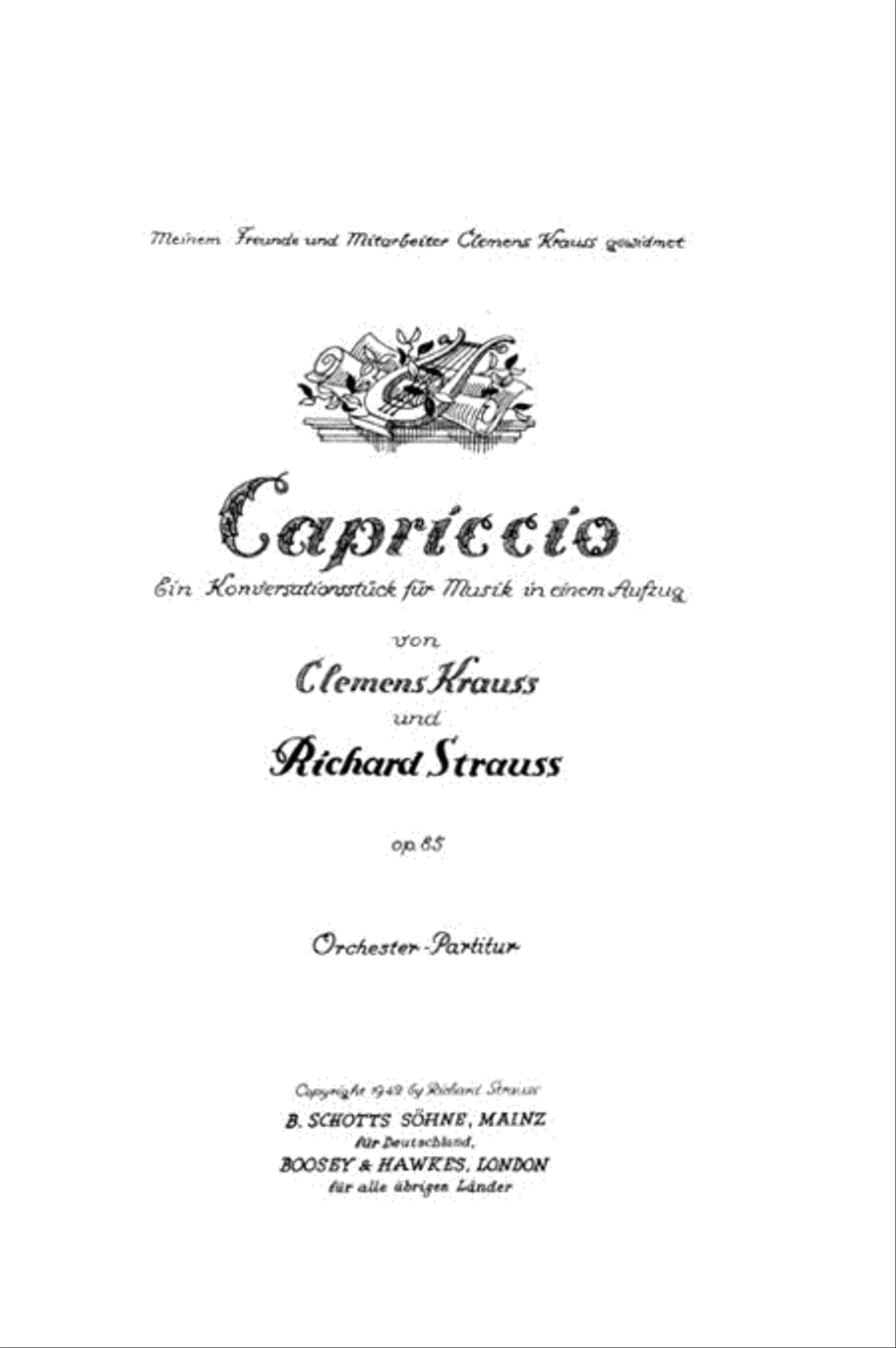 Capriccio, Op. 85 Capriccio, Op. 85 Orchestra scores gallery preview page 1