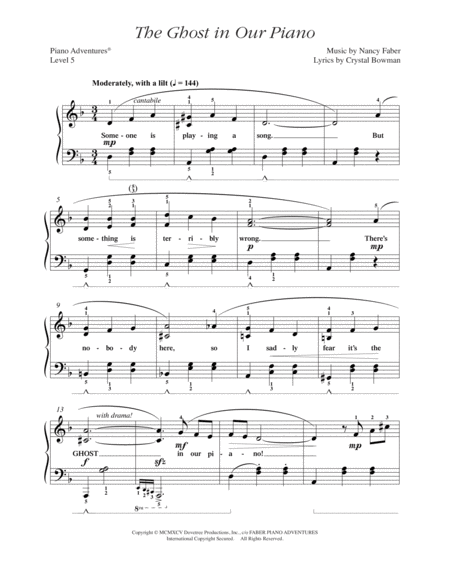 The Ghost in Our Piano by Nancy Faber Piano Method - Digital Sheet Music