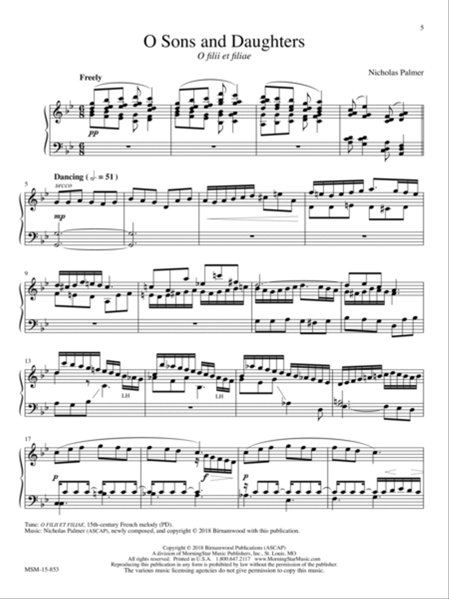 O Sons and Daughters Piano Solo scores gallery preview page 1