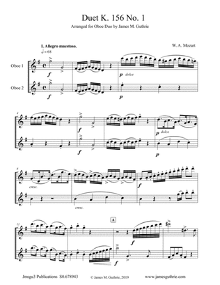 Mozart: Duet K. 156 No. 1 for Oboe Duo