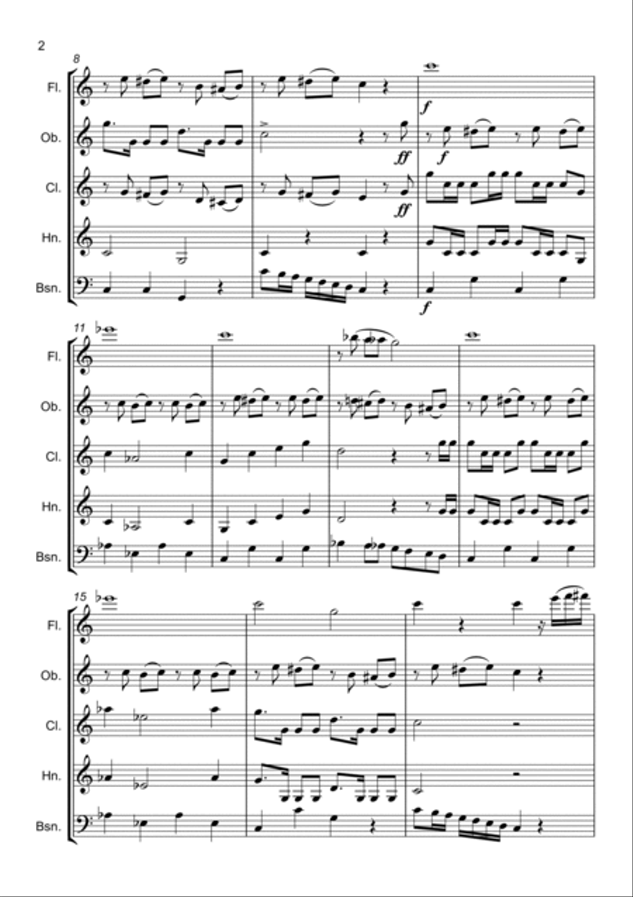 Ground Force Theme Woodwind Quintet scores gallery preview page 3