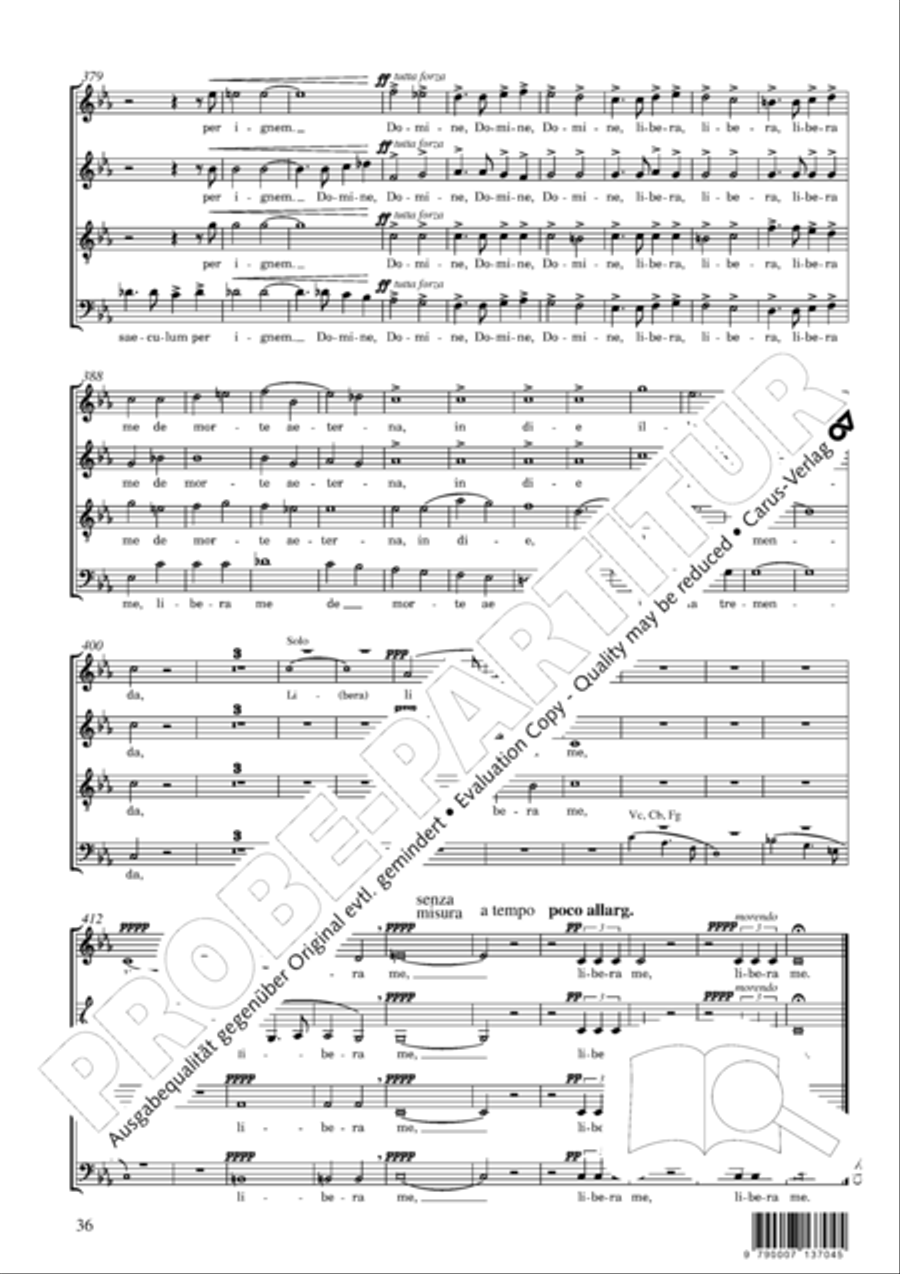 Messa da Requiem 4-Part scores gallery preview page 37
