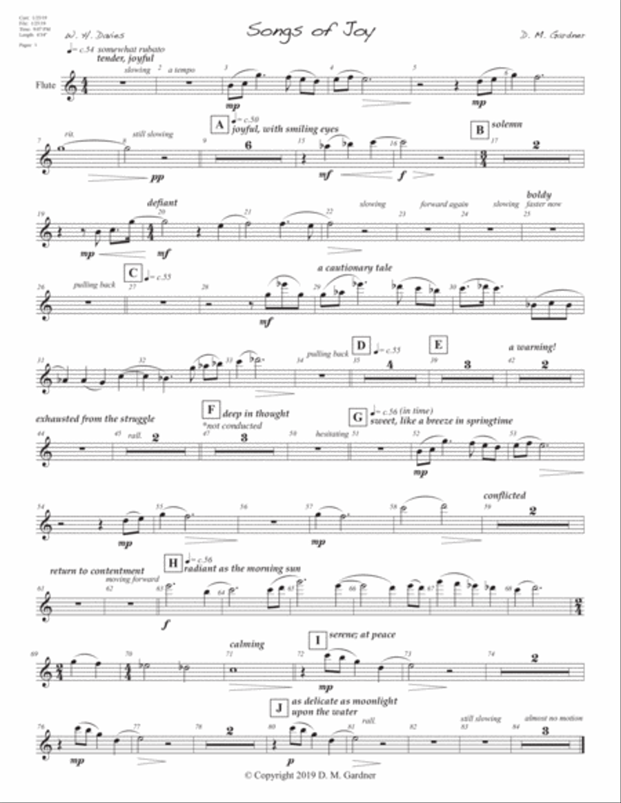 Songs of Joy (INSTRUMENTAL PARTS ONLY) Large Ensemble scores gallery preview page 1