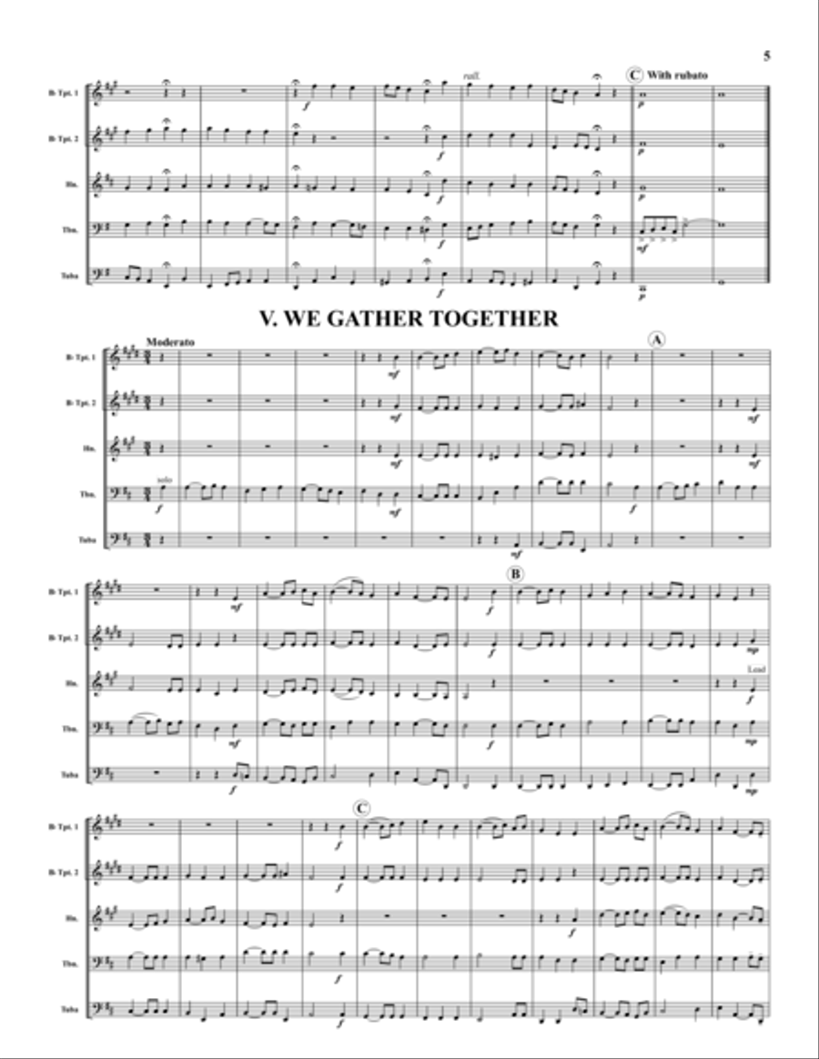 Wedding Set Wedding Set Brass Quintet scores gallery preview page 5