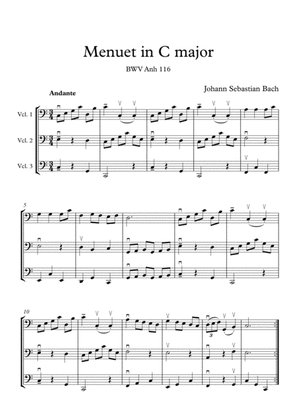 J.S.Bach Menuet for cello trio