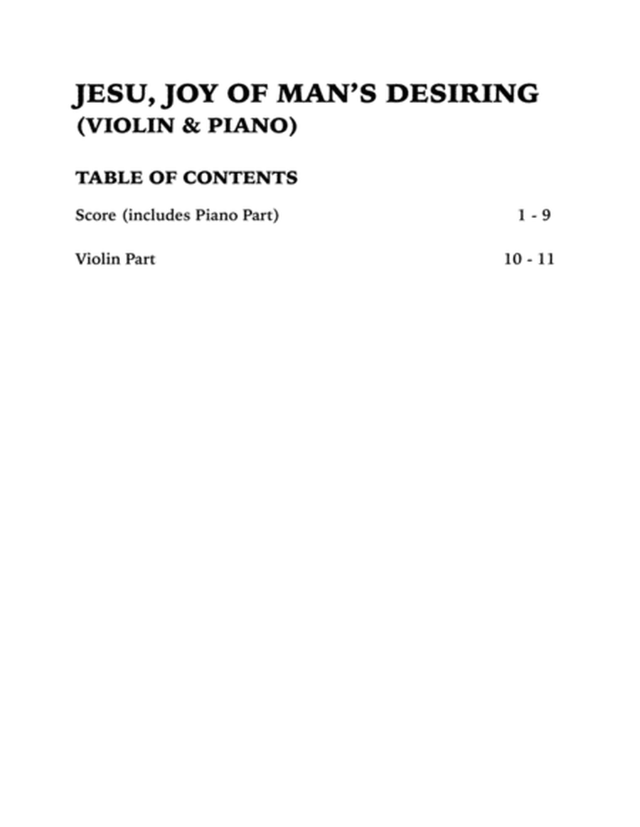 Jesu, Joy of Man's Desiring (Violin and Piano) image number null