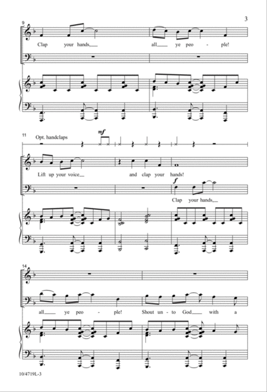Clap Your Hands, All Ye People! 4-Part scores gallery preview page 3
