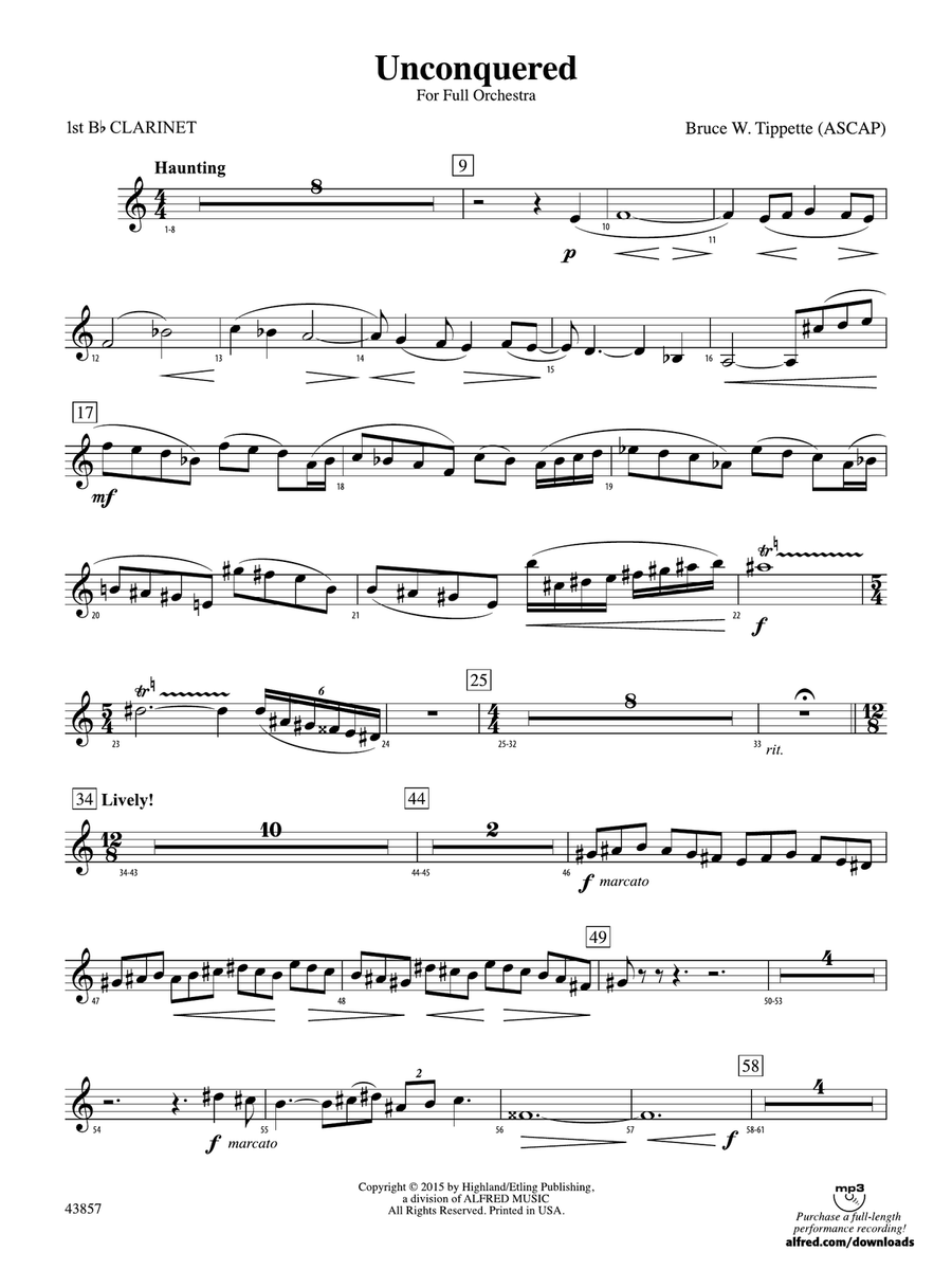 Unconquered: 1st B-flat Clarinet