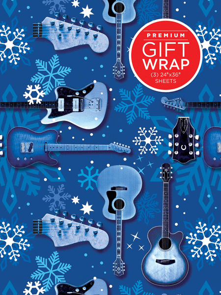 Hal Leonard Wrapping Paper – Blue Guitars & Snowflakes Theme