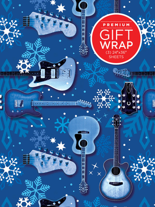 Book cover for Hal Leonard Wrapping Paper – Blue Guitars & Snowflakes Theme