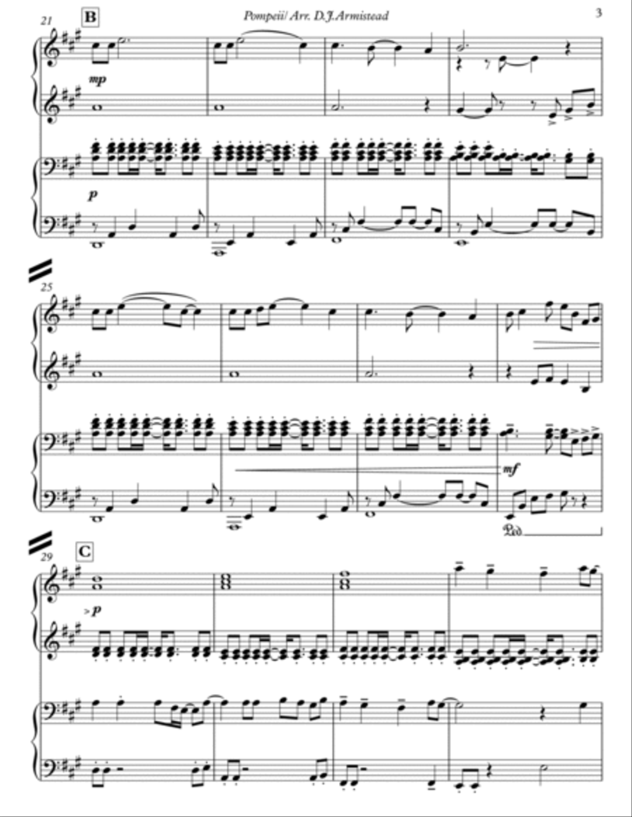Pompeii 1 Piano, 4-Hands scores gallery preview page 3