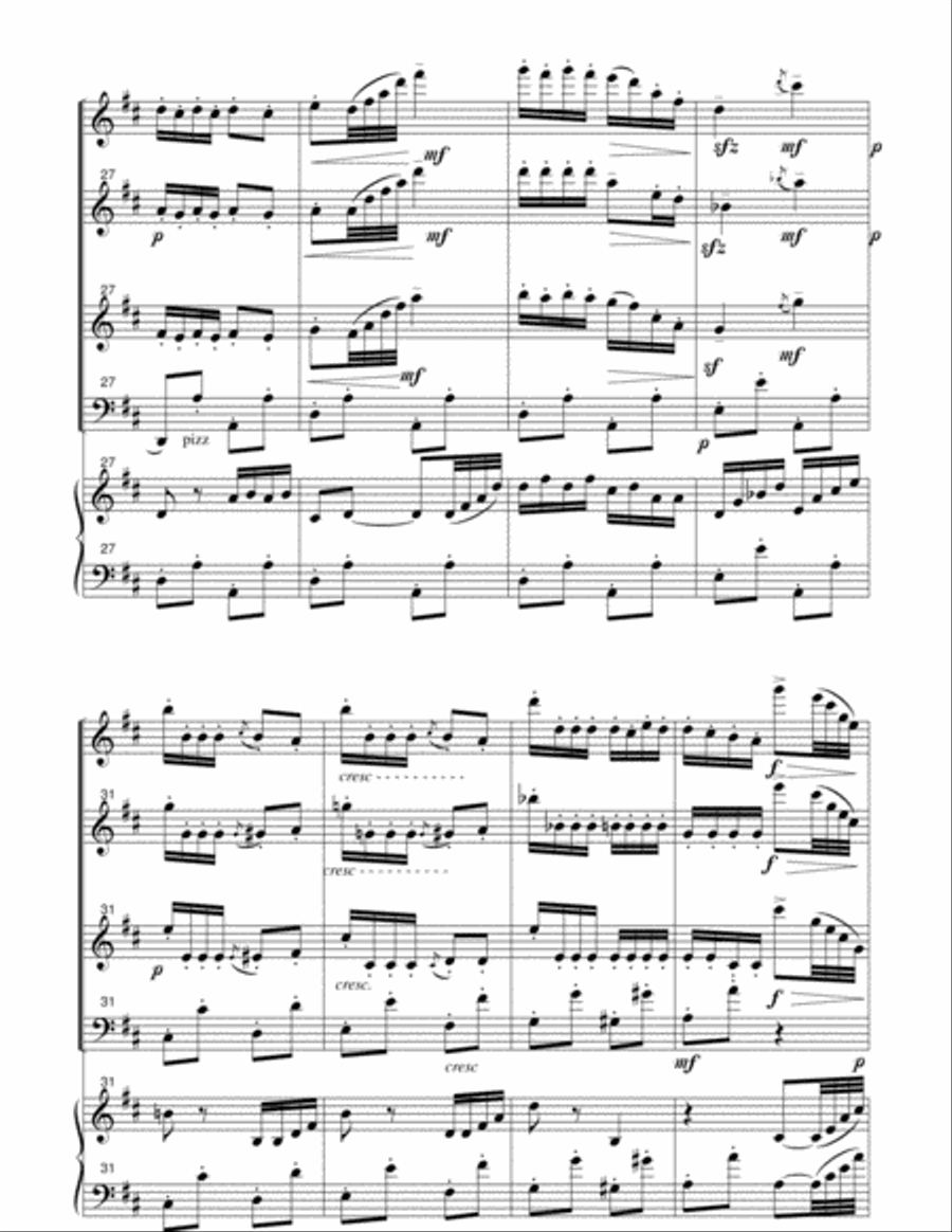 Danza de los mirlitones del ballet Cascanueces para flauta, oboe, violin, cello y piano Small Ensemble scores gallery preview page 6