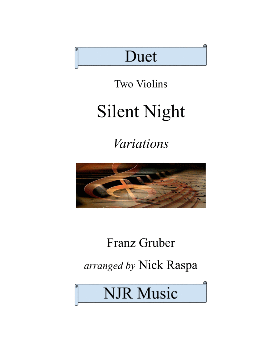 Silent Night - Variations (Violin Duet) Complete Set String Duet scores gallery preview page 1