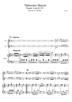 "Turkish March K.331 " piano trio / flute & violin