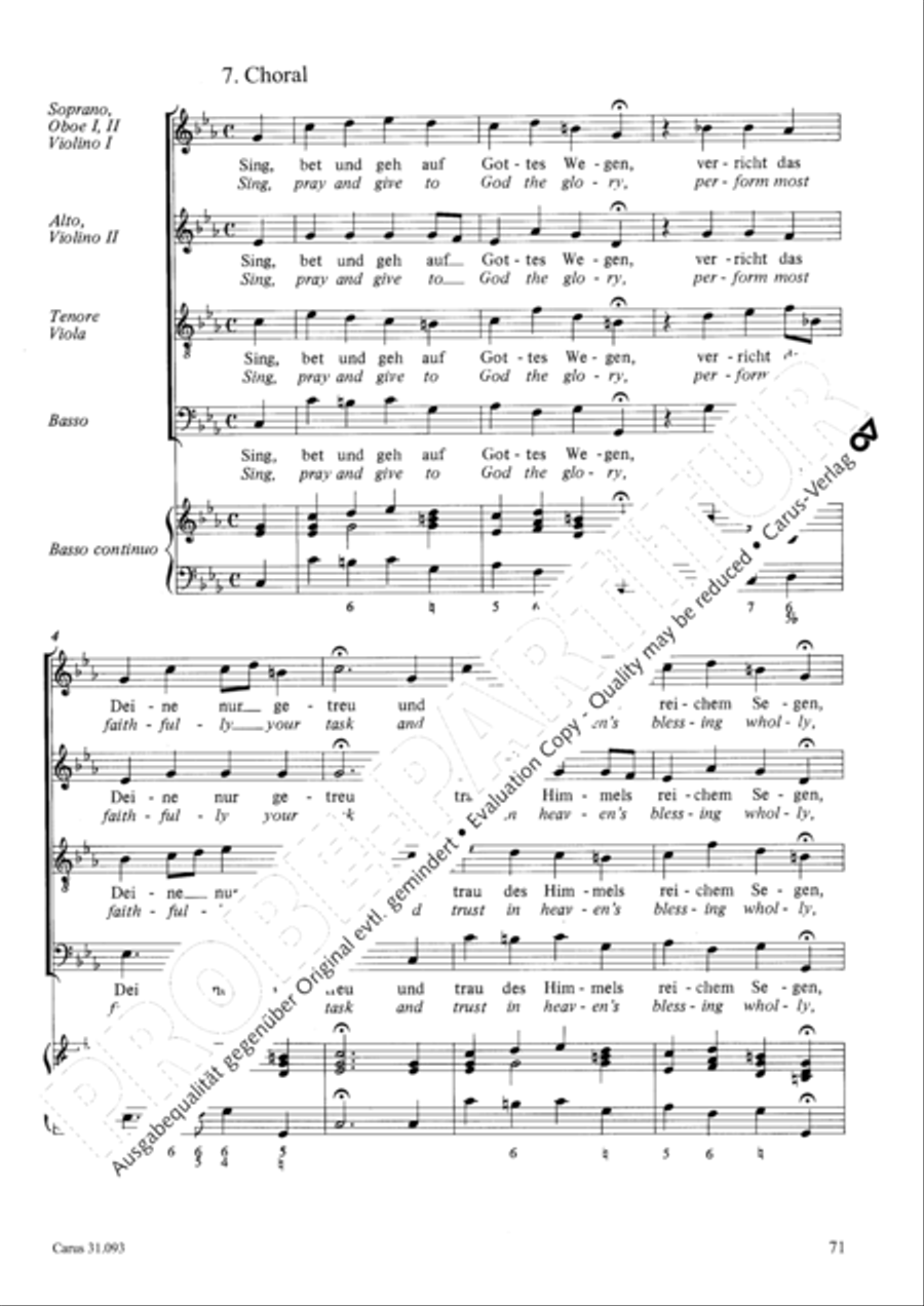 All those who seek God's sov'reign guidance (Wer nur den lieben Gott lasst walten) 4-Part scores gallery preview page 72