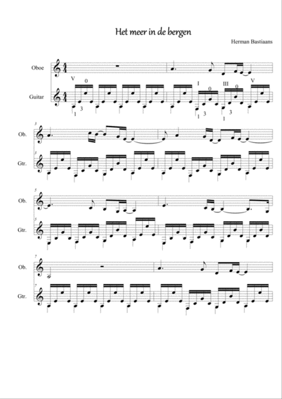Het meer in de bergen Het meer in de bergen Guitar Solo scores gallery preview page 1