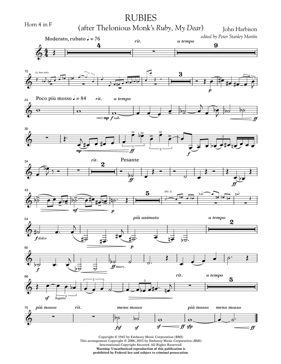 Rubies (After Thelonious Monk's 