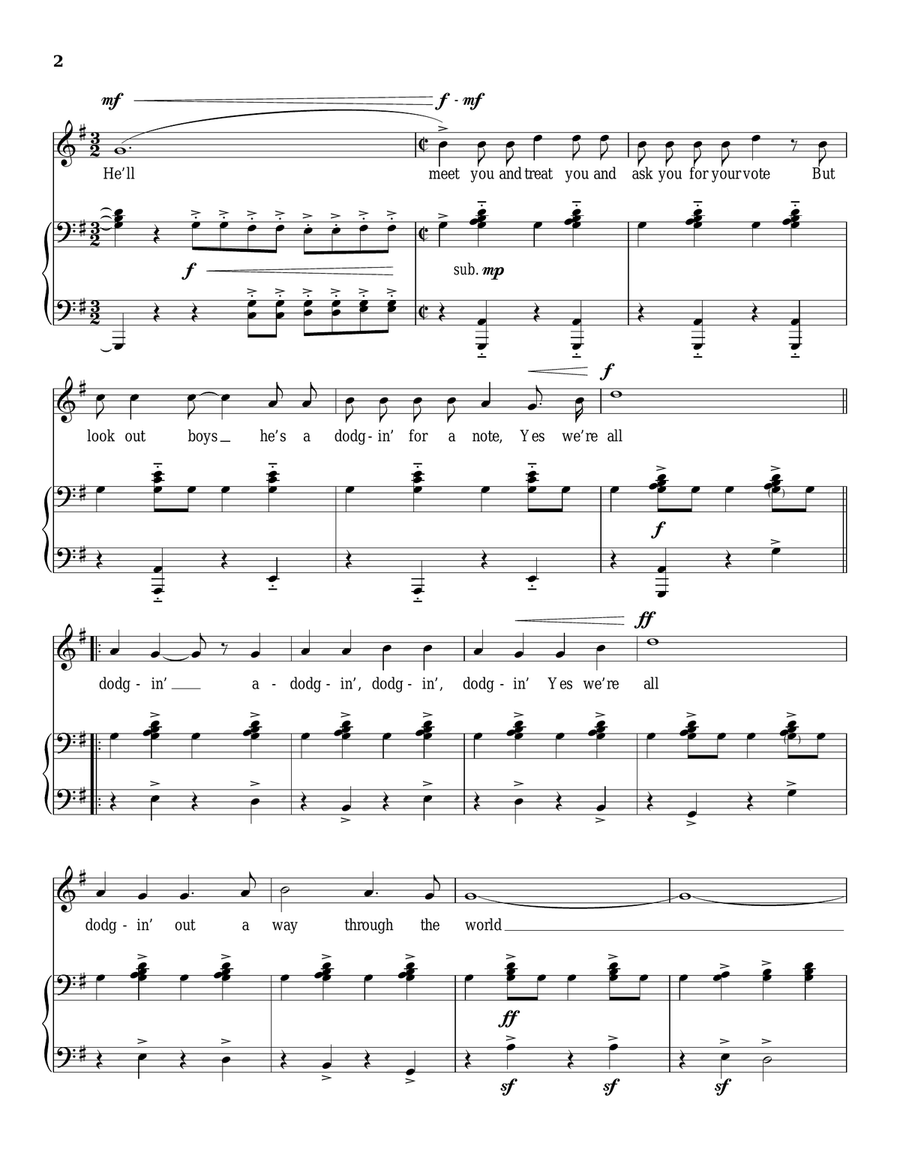 The Dodger Piano, Vocal scores gallery preview page 2