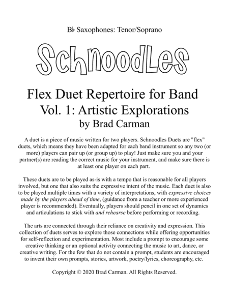 Schnoodles 32 Easy Flex Duets for Band (Bb Sax Tenor/Soprano)