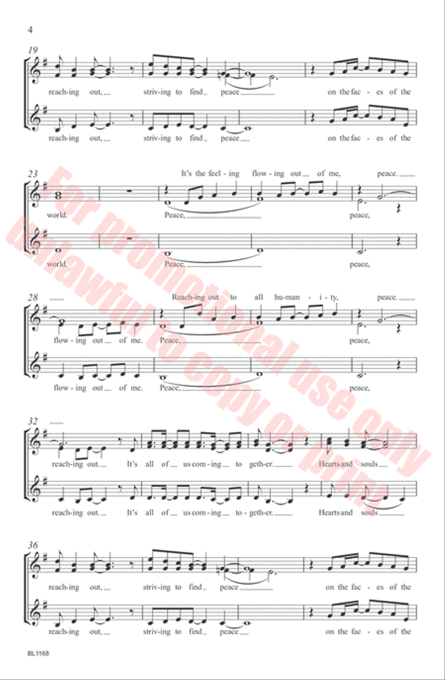 On the Faces of the World Choir scores gallery preview page 4