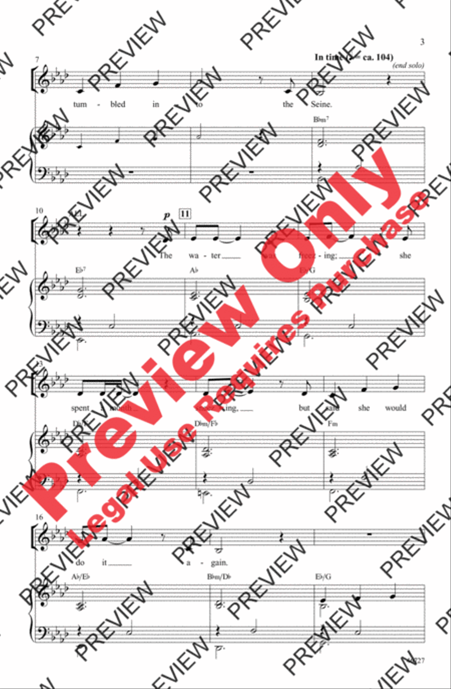 Audition (The Fools Who Dream) Women's Choir scores gallery preview page 3