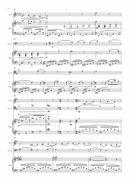 A Murderous Romance - Conductor's Score (Sad and Sensual score - with 2 Cellos and 1 Piano) image number null
