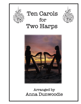 Book cover for Ten Carols for Two Lever Harps