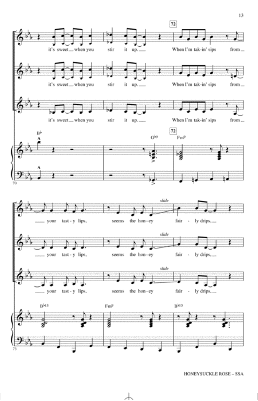 Honeysuckle Rose (arr. Darmon Meader) SSA scores gallery preview page 12
