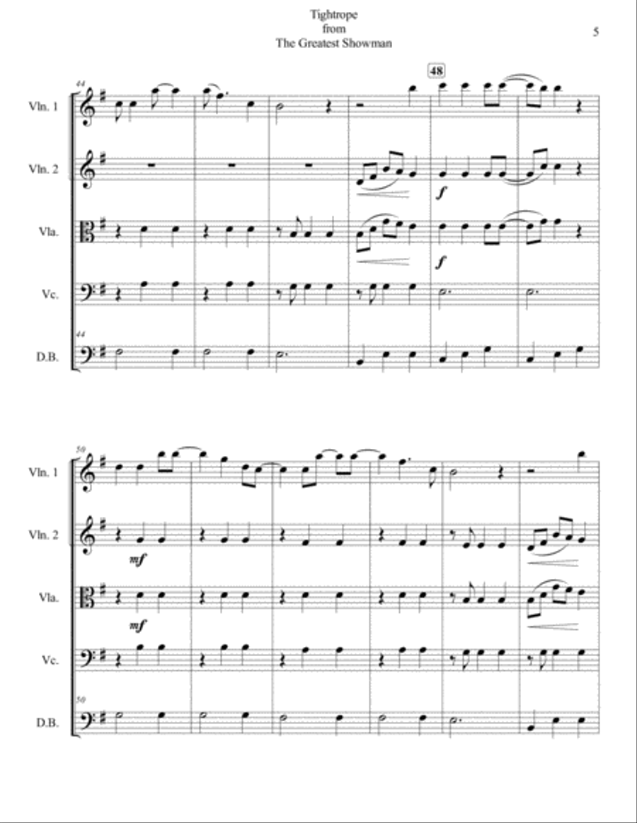 Tightrope String Quintet scores gallery preview page 5