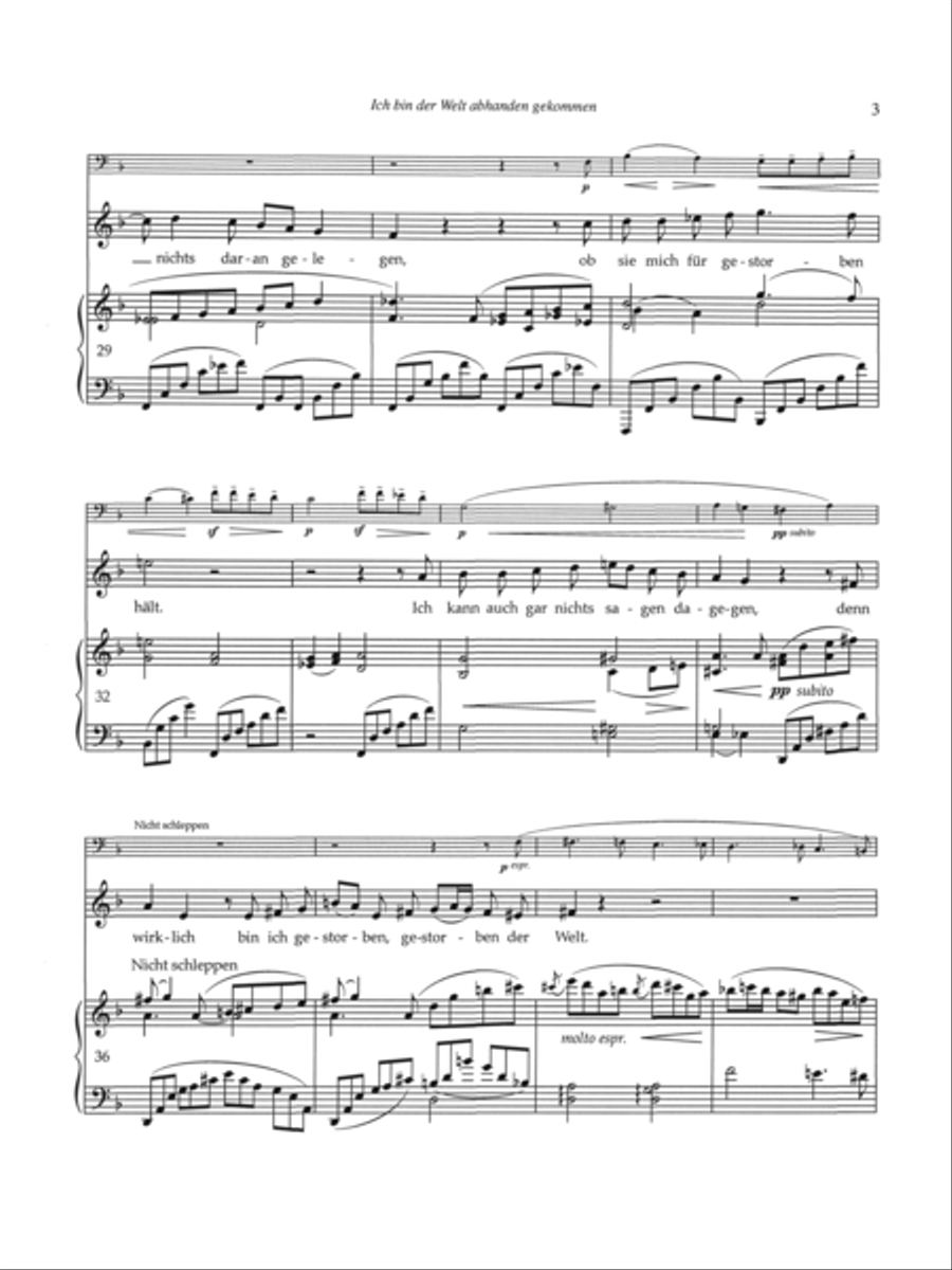Ich bin der Welt abhanden gekommen Bassoon scores gallery preview page 6