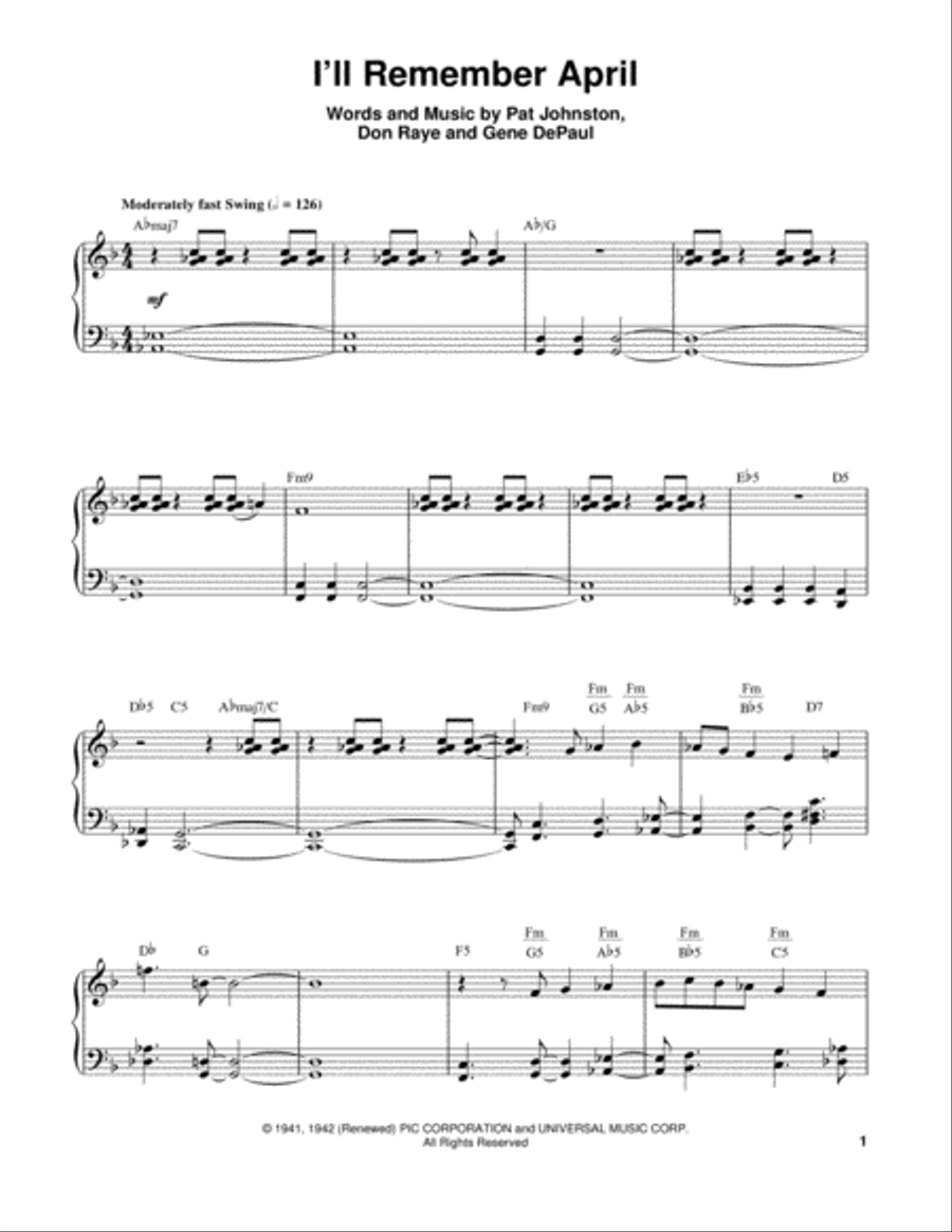 I'll Remember April Piano scores gallery preview page 1