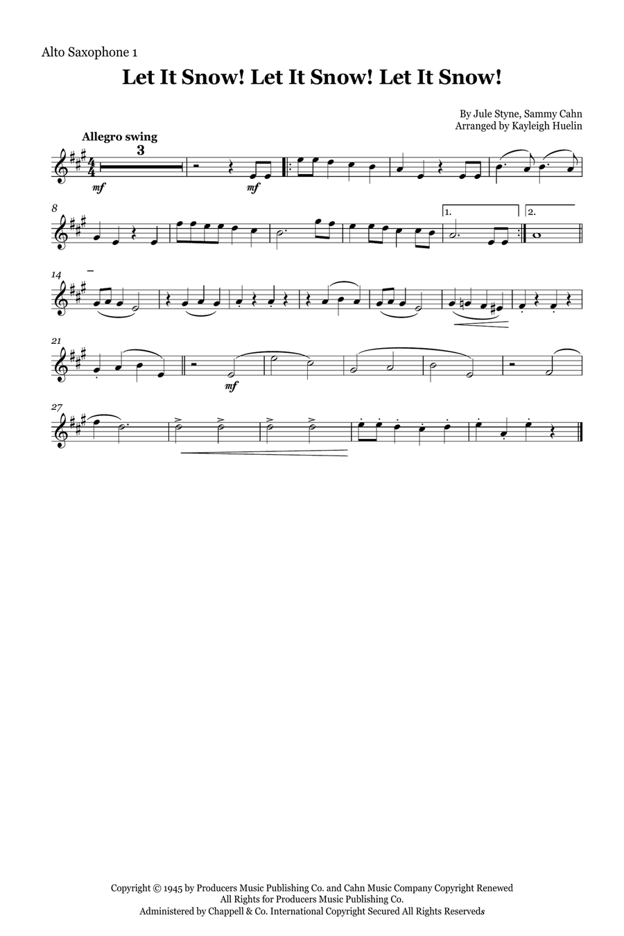Let It Snow! Let It Snow! Let It Snow! Saxophone Quintet scores gallery preview page 4