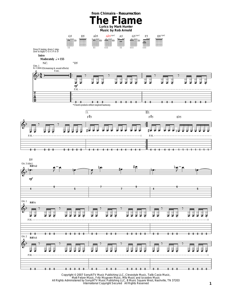 The Flame Acoustic Guitar scores gallery preview page 1