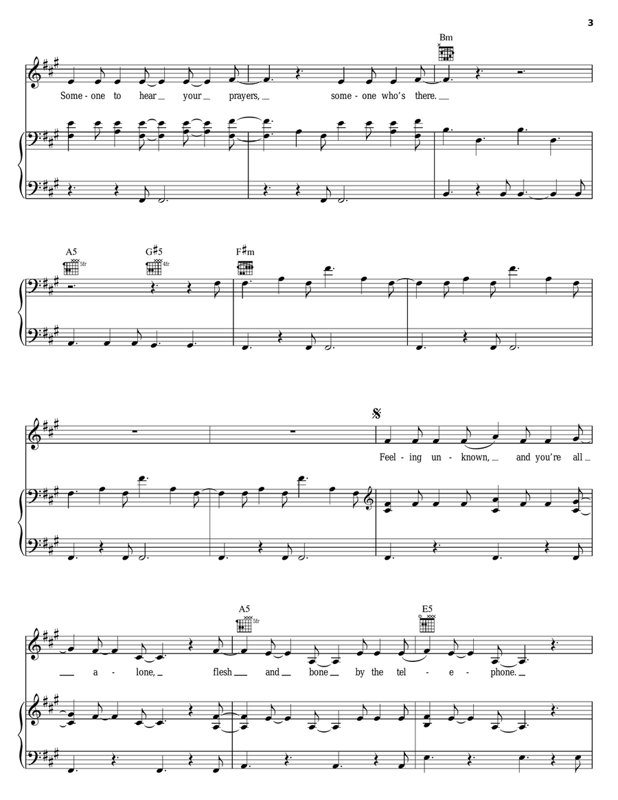Personal Jesus Piano, Vocal, Guitar scores gallery preview page 3