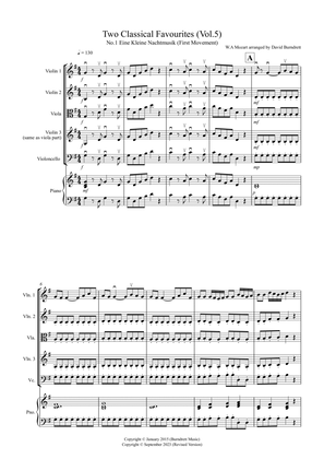 2 Classical Favourites for String Quartet (volume five)