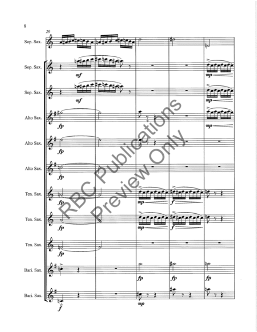 Flight Of The Bumble Bee Saxophone Choir Alto Saxophone scores gallery preview page 11