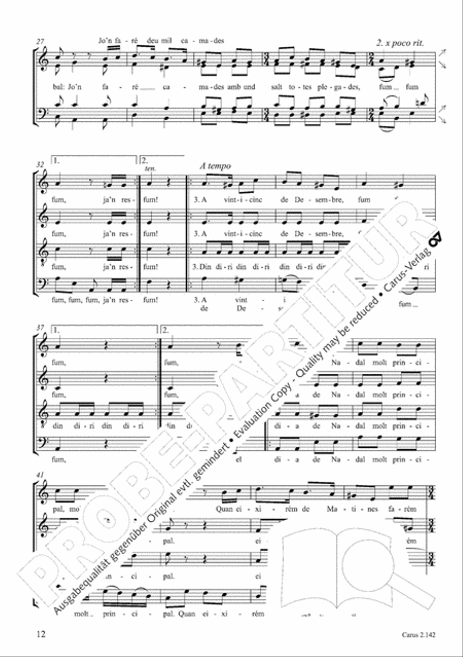 Christmas Carols of the World. Choral collection 4-Part scores gallery preview page 14