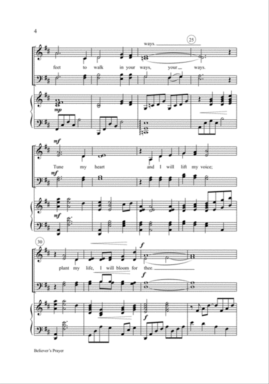 Believer's Prayer Believer's Prayer 4-Part scores gallery preview page 4