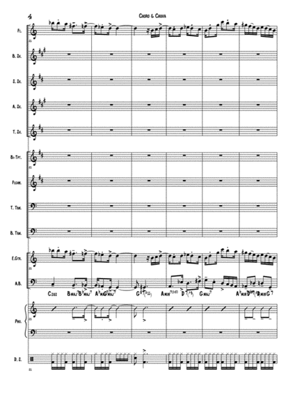 Choro & Chuva (Anderson Quevedo) - Score - (4 saxes,Trumpet, Flugelhorn, 2 Trombones, Piano, Guitar, image number null