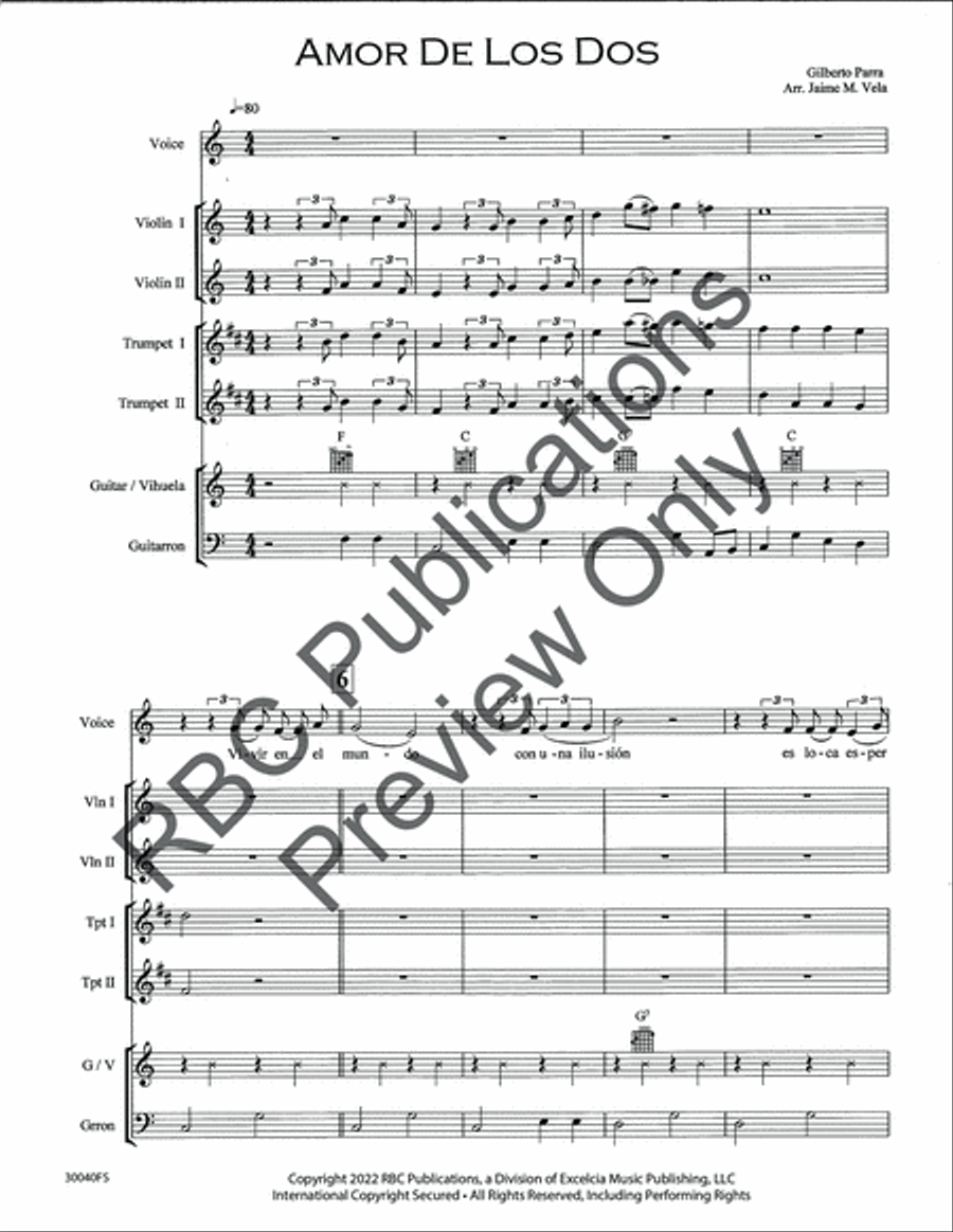 Amor De Los dos Amor De Los dos Voice scores gallery preview page 3