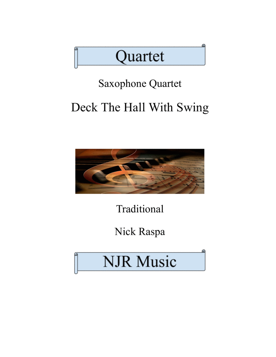 Deck The Hall With Swing - Sax Quartet (AATB) full set Saxophone Quartet scores gallery preview page 1