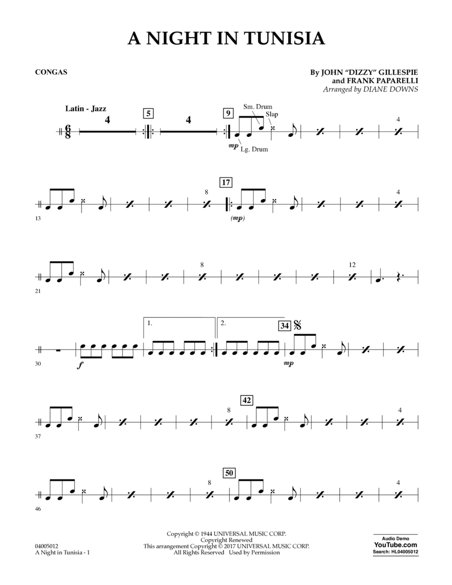 A Night in Tunisia - Congas Concert Band scores gallery preview page 1