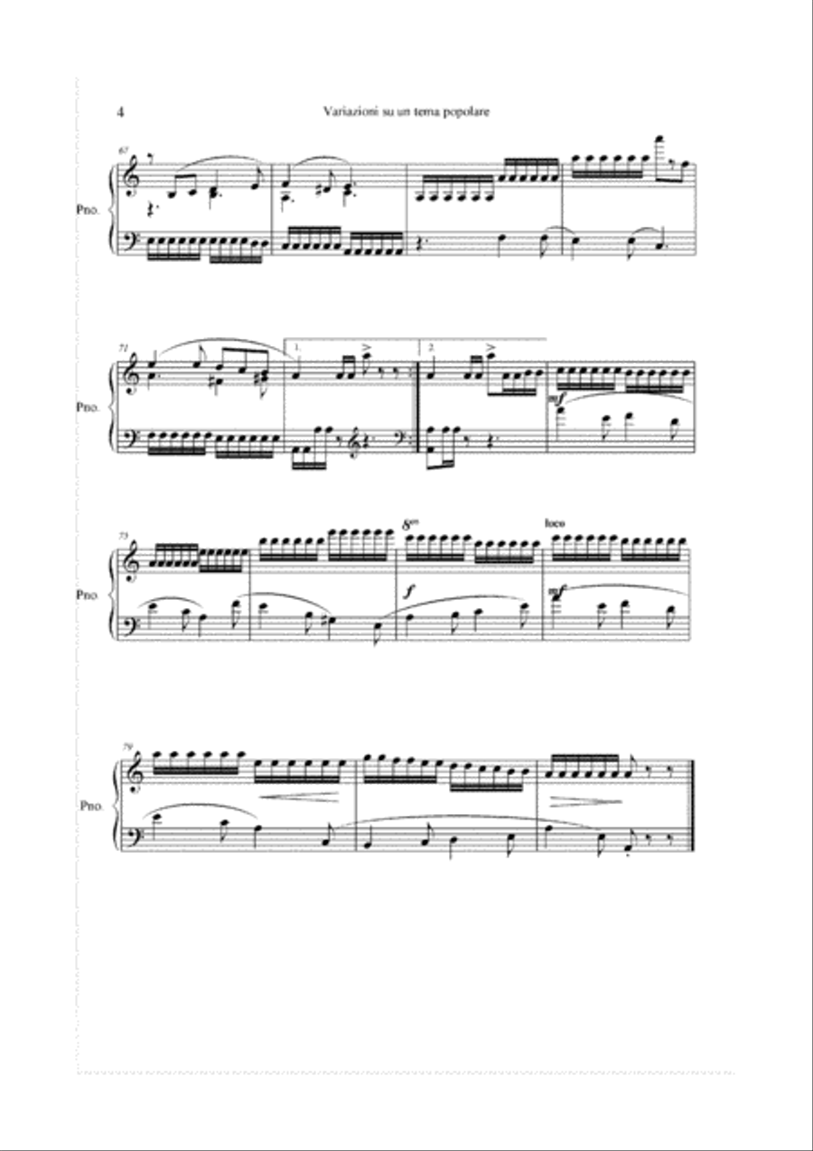 Divertimento-variations su un tema popolare siciliano Piano Solo scores gallery preview page 5