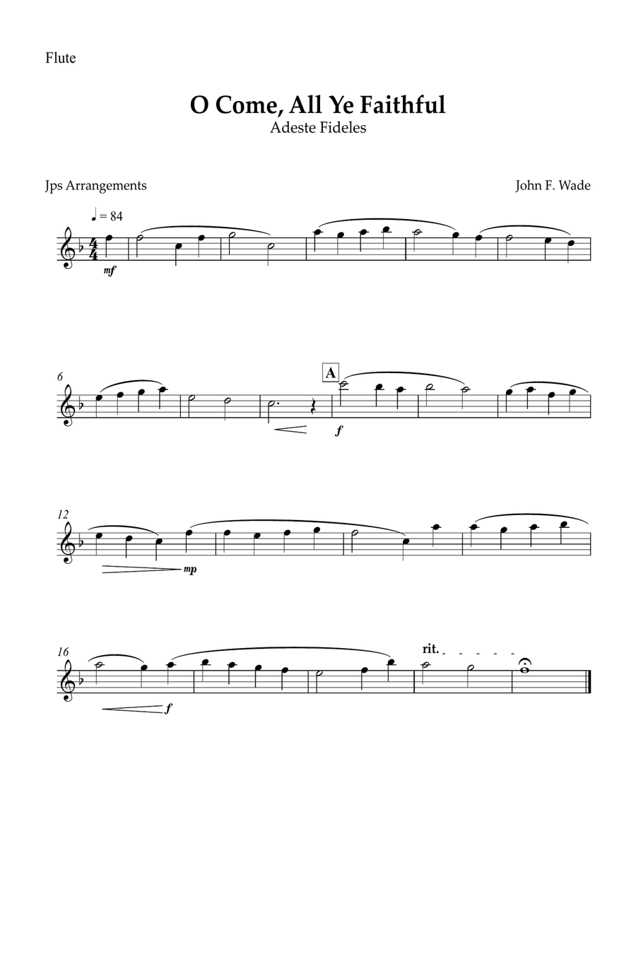 O Come, All Ye Faithful for Woodwind quartet and piano Woodwind Quartet scores gallery preview page 3