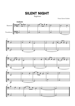 Franz Xaver Gruber - Silent Night (Beginner) (for Bassoon and Trombone)